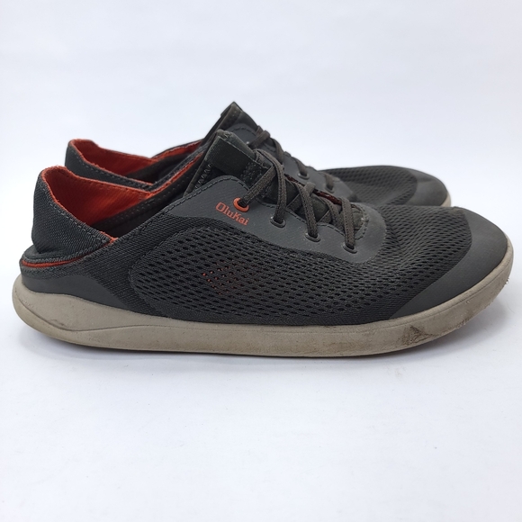 OluKai Moku Pae Slip On Shoes Men’s 11 Gray Red Boat Sneakers 10472-4EKZ - Picture 1 of 6